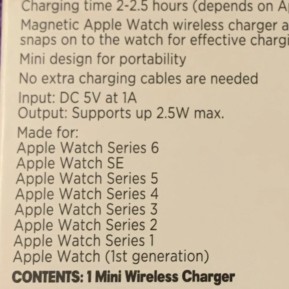 Apple Watch Mini Charger, NWT